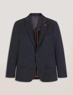 Textured Weave Wool Blend Blazer
