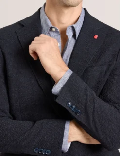 Textured Weave Wool Blend Blazer