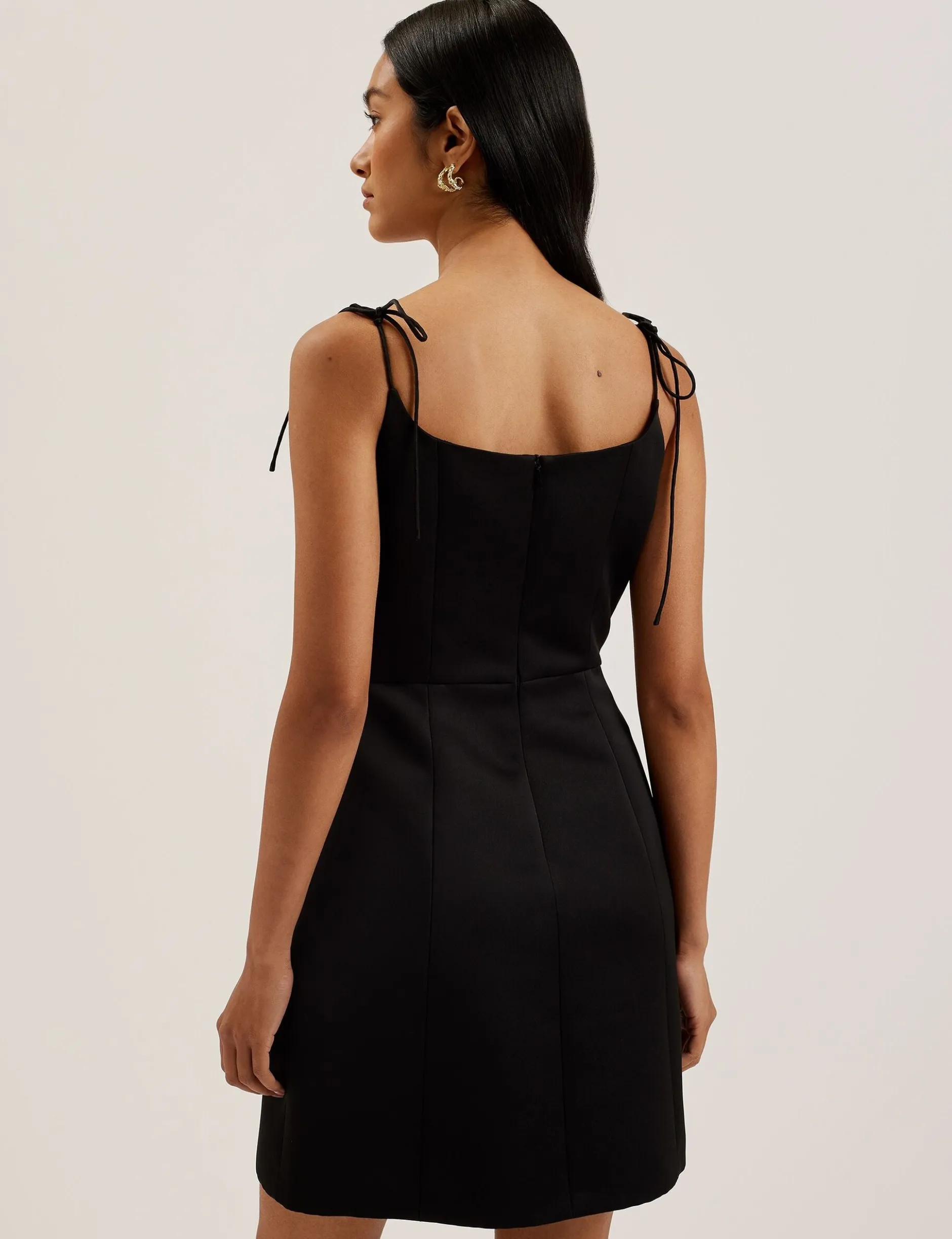 Tie Strap Square Neck Mini Dress