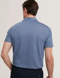 Tile Print Cotton Short Sleeve Shirt