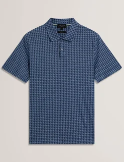 Tile Print Cotton Short Sleeve Shirt