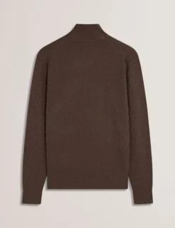 T Knit Half Zip Funnel Neck Jumper