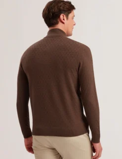 T Knit Half Zip Funnel Neck Jumper