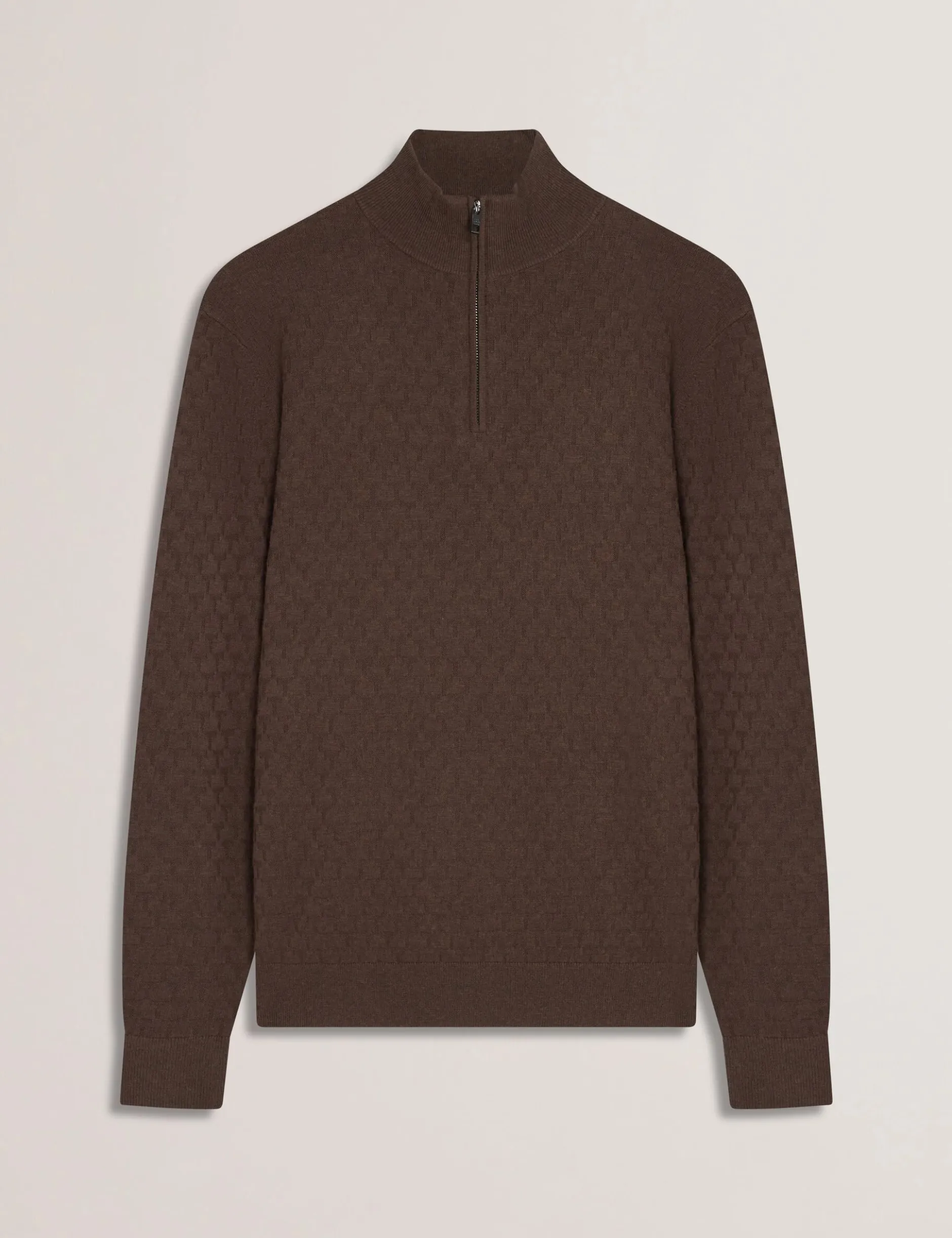 T Knit Half Zip Funnel Neck Jumper