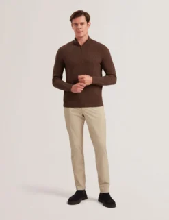 T Knit Half Zip Funnel Neck Jumper