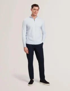 T Knit Half Zip Funnel Neck Jumper