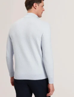 T Knit Half Zip Funnel Neck Jumper