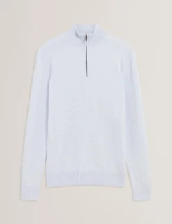 T Knit Half Zip Funnel Neck Jumper