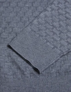 T Knit Half Zip Funnel Neck Jumper