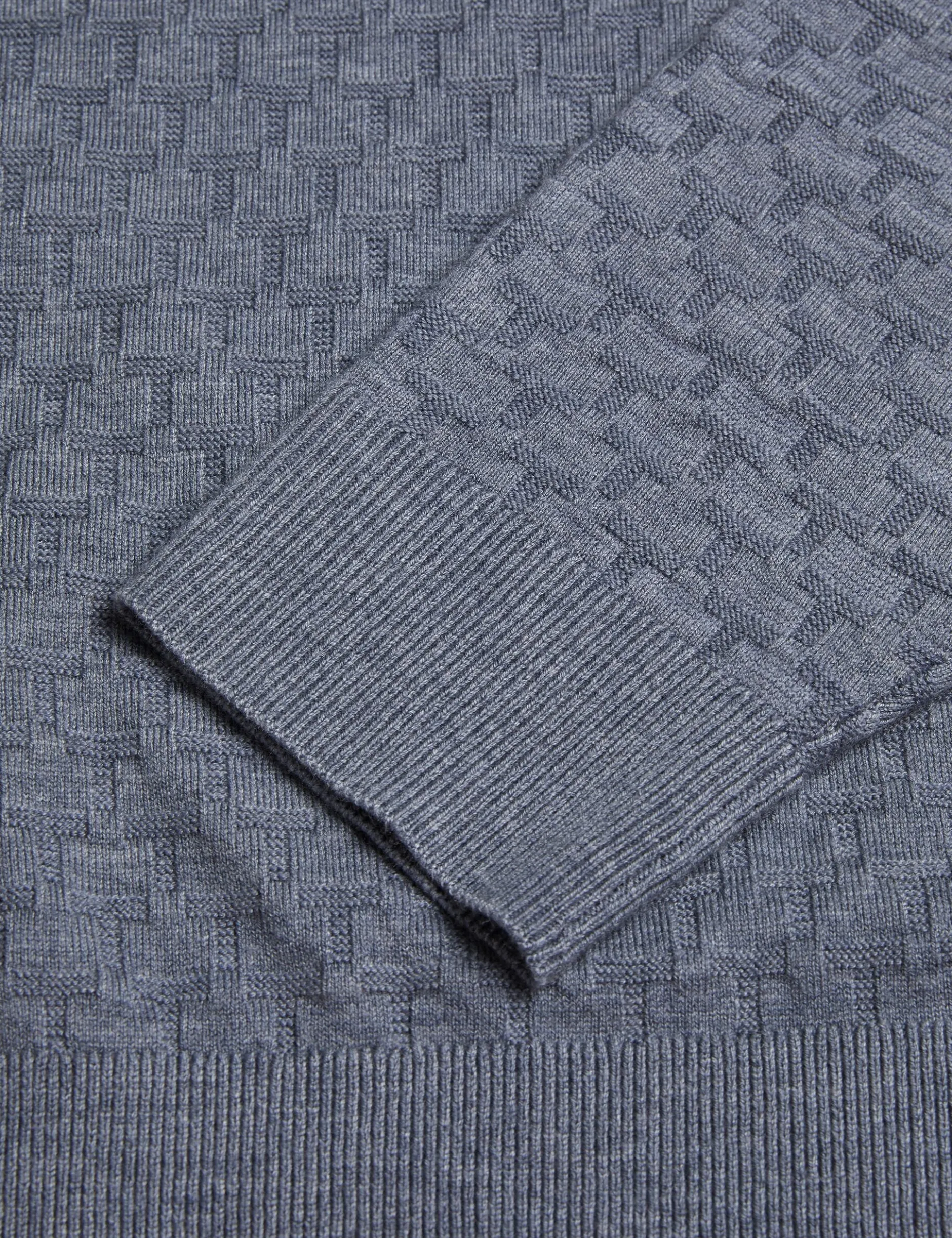T Knit Half Zip Funnel Neck Jumper