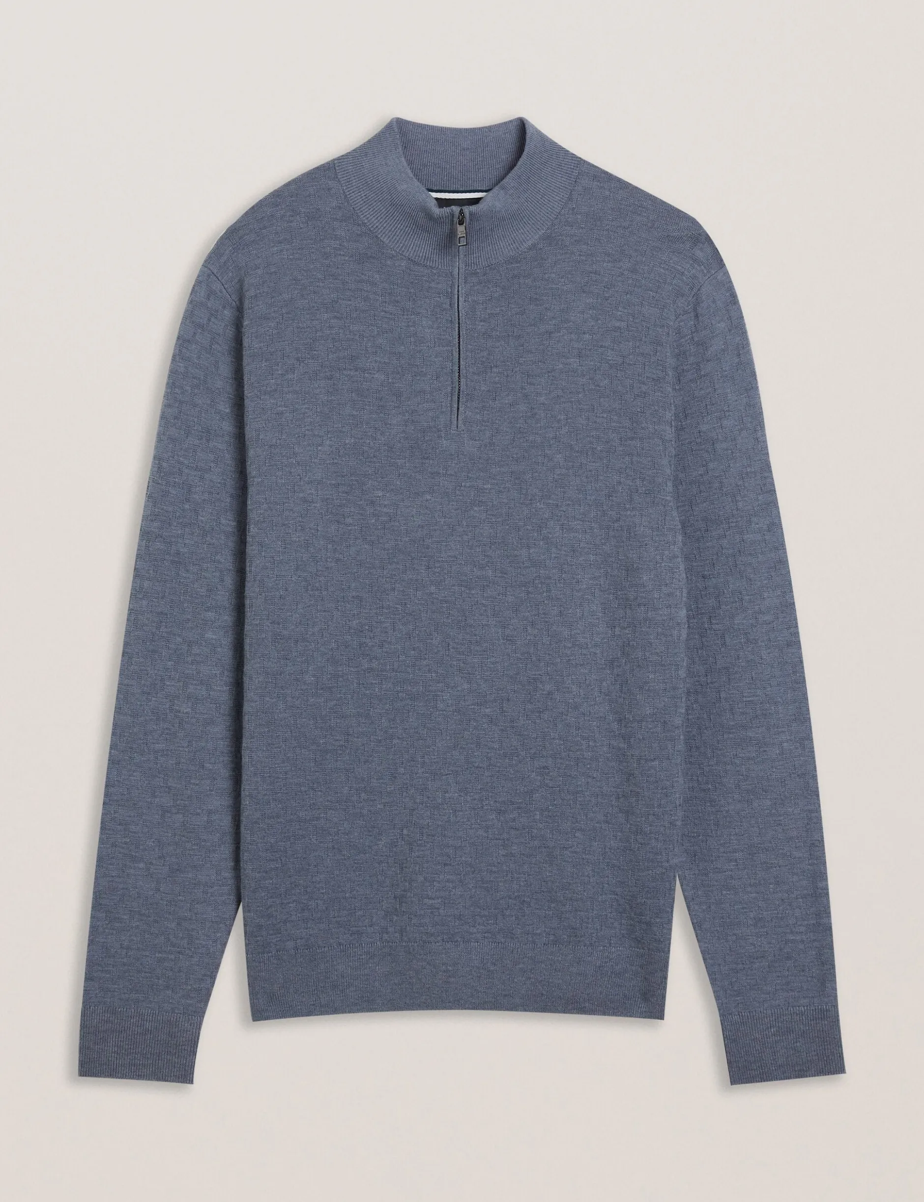 T Knit Half Zip Funnel Neck Jumper