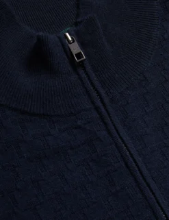 T Knit Half Zip Funnel Neck Jumper