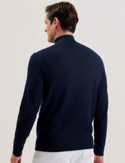 T Knit Half Zip Funnel Neck Jumper