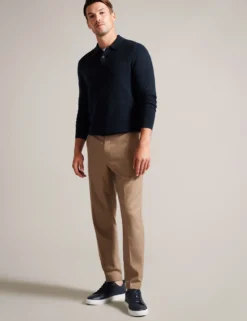 T Knit Long Sleeve Polo Top