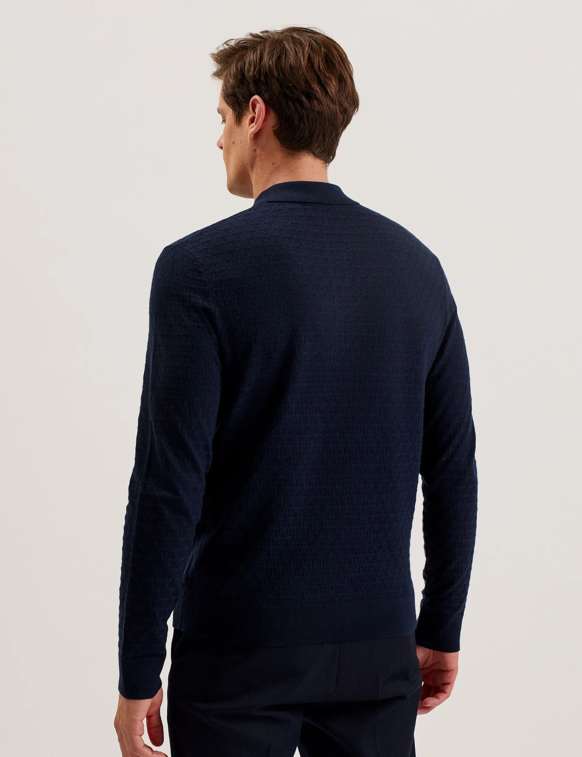 T Knit Long Sleeve Polo Top