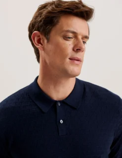T Knit Long Sleeve Polo Top