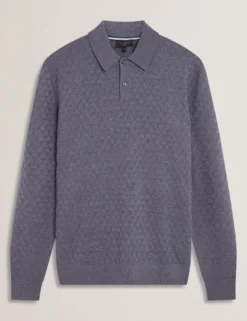 T Knit Long Sleeve Polo Top