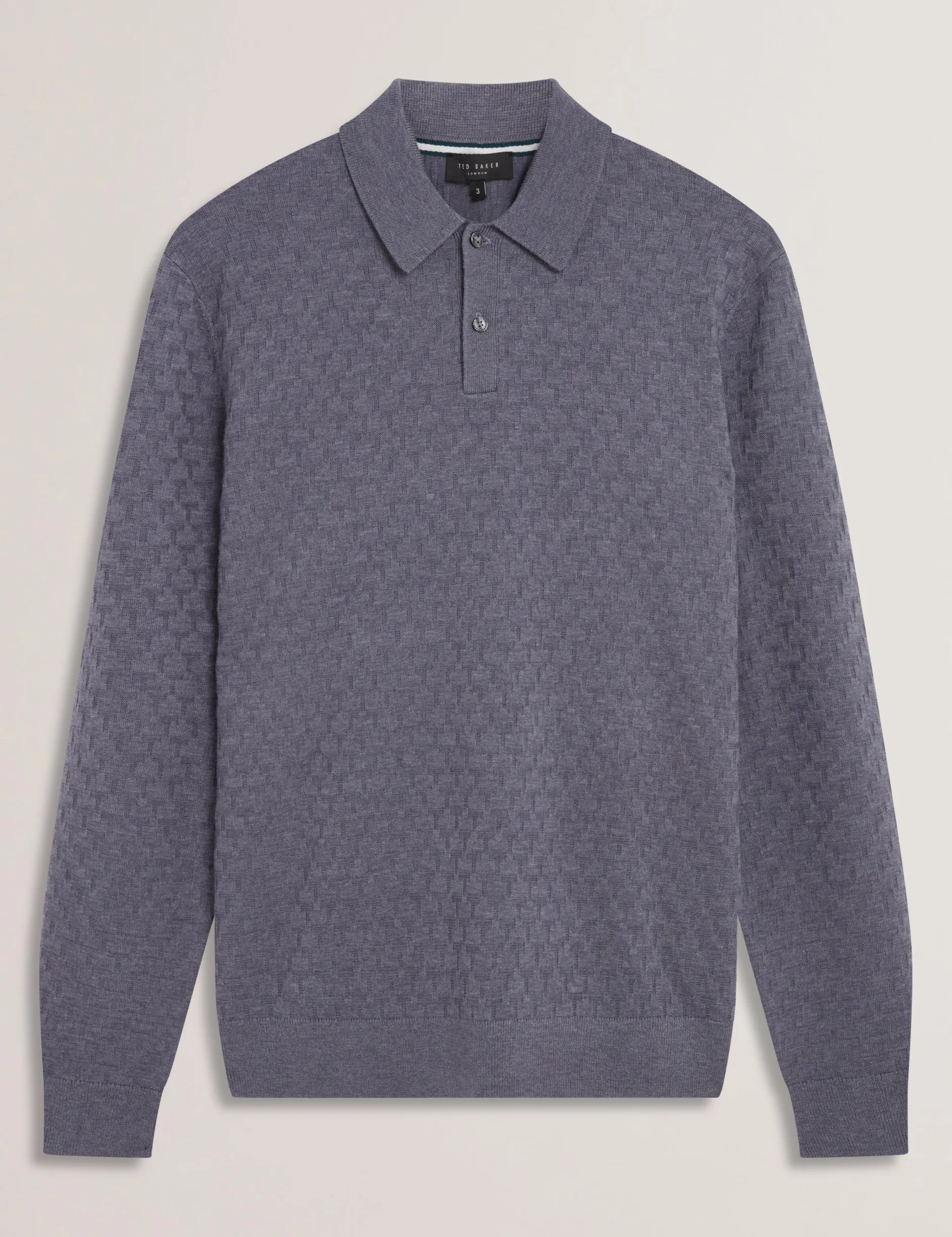 T Knit Long Sleeve Polo Top
