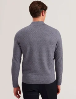 T Knit Long Sleeve Polo Top