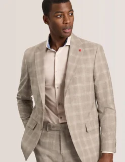 Tonal Check Modern Fit Suit Jacket
