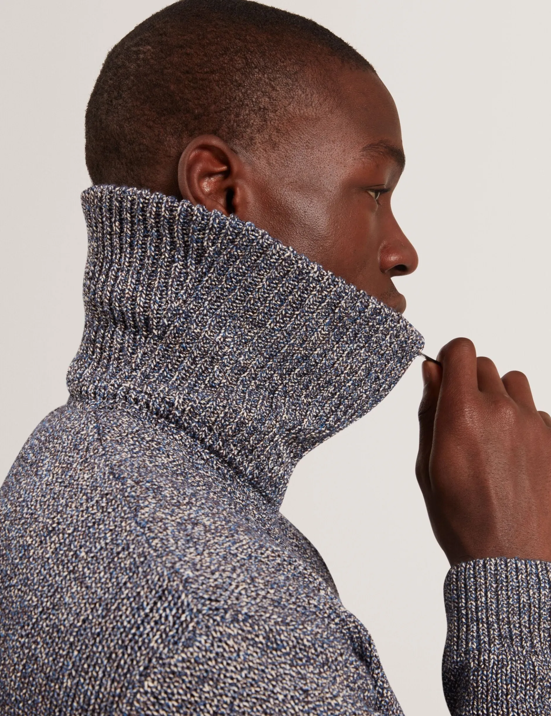 Twisted Yarn Knit Zip-Through Jumper