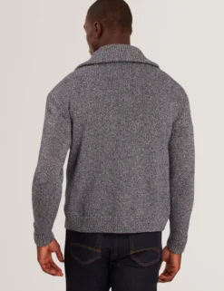 Twisted Yarn Knit Zip-Through Jumper
