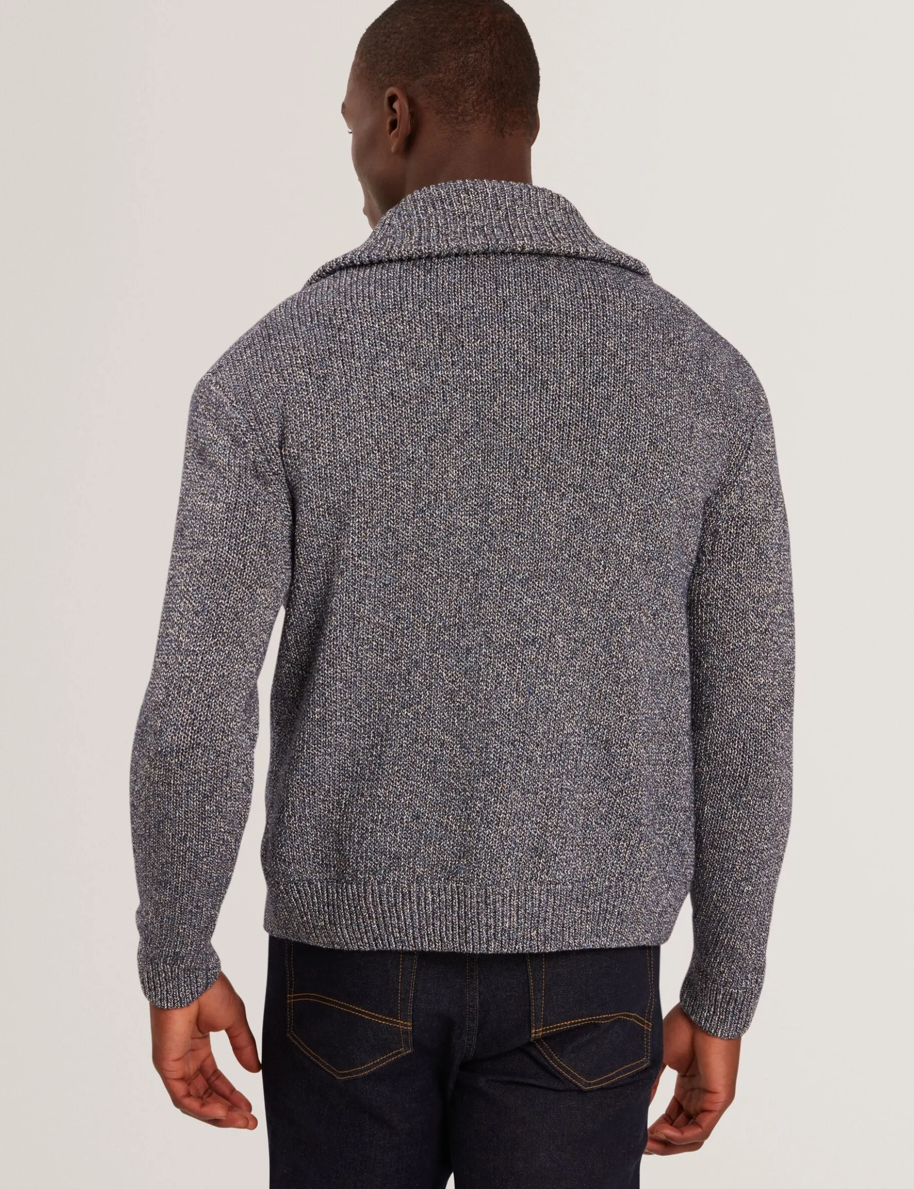 Twisted Yarn Knit Zip-Through Jumper