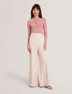 Ultra Wide Leg Woven Tailored Trousers