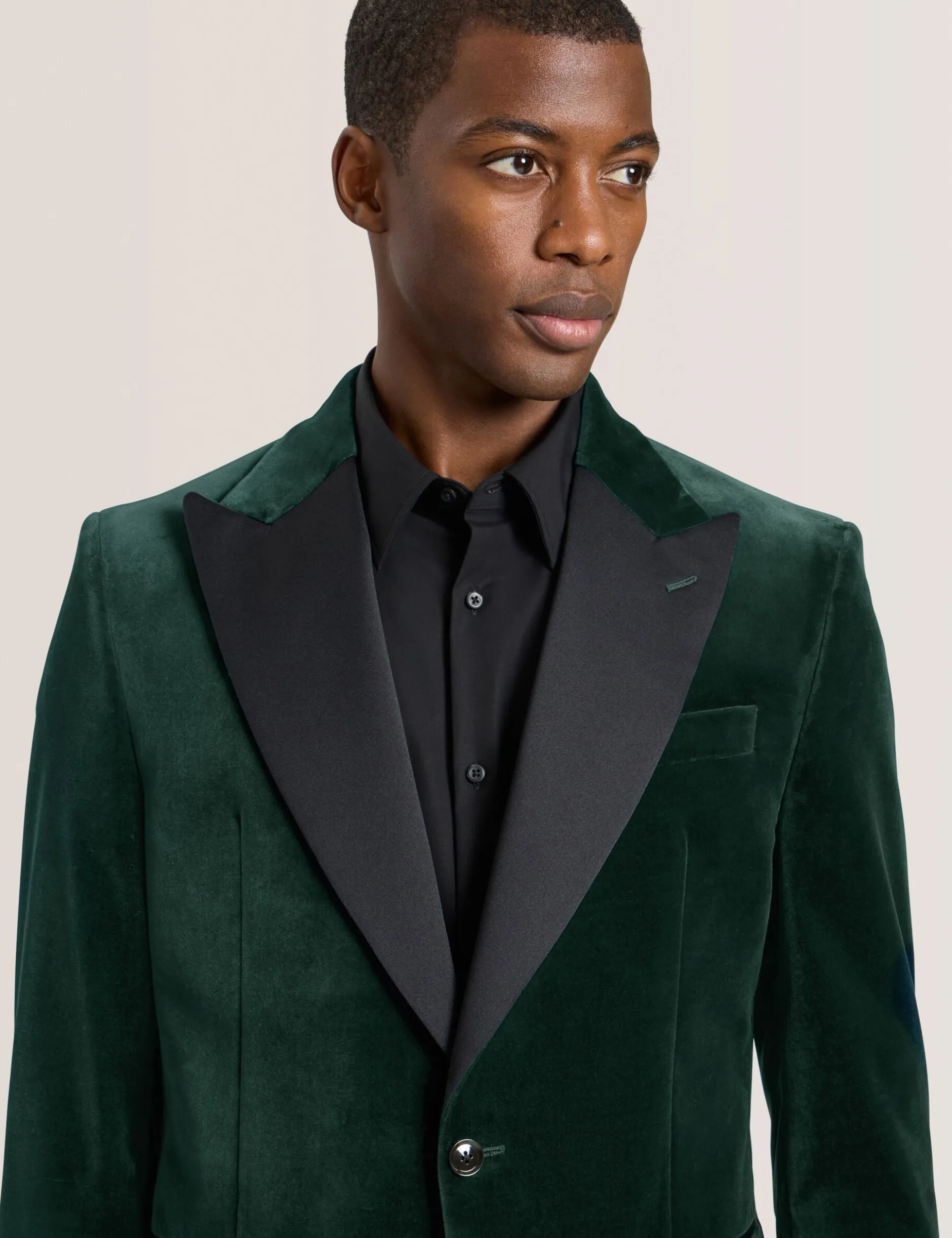 Velvet Single Breasted Tuxedo Jacket