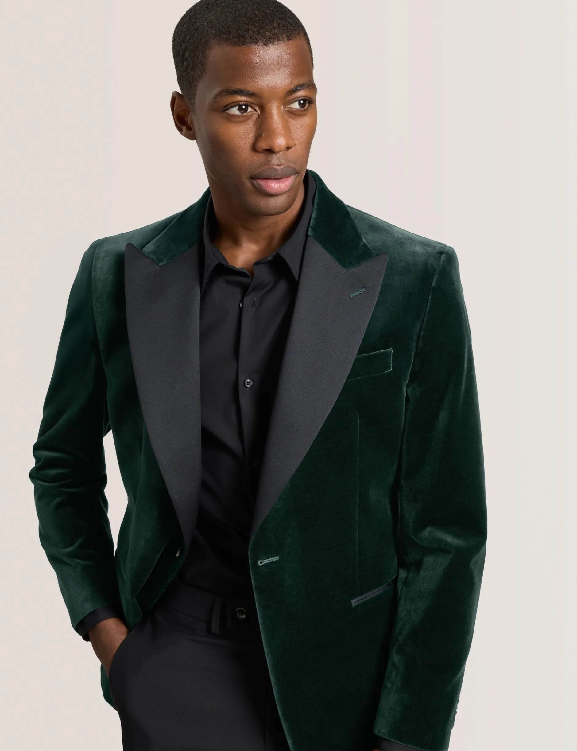 Velvet Single Breasted Tuxedo Jacket