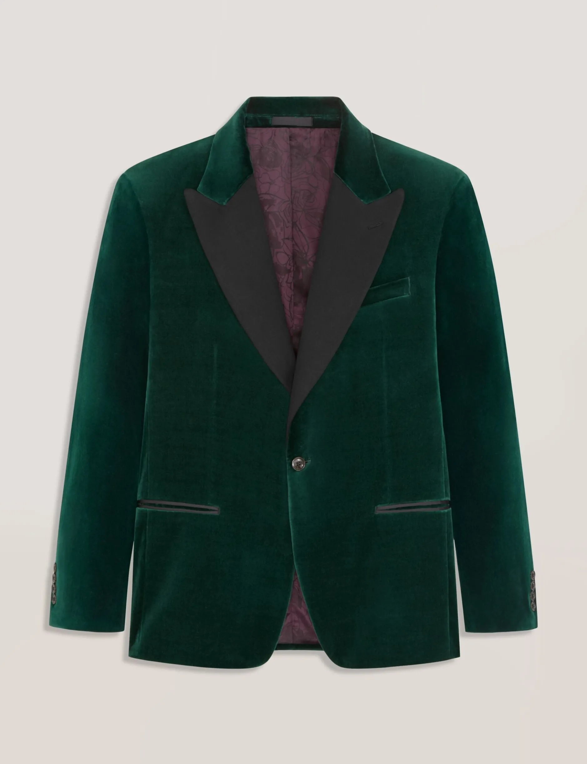 Velvet Single Breasted Tuxedo Jacket