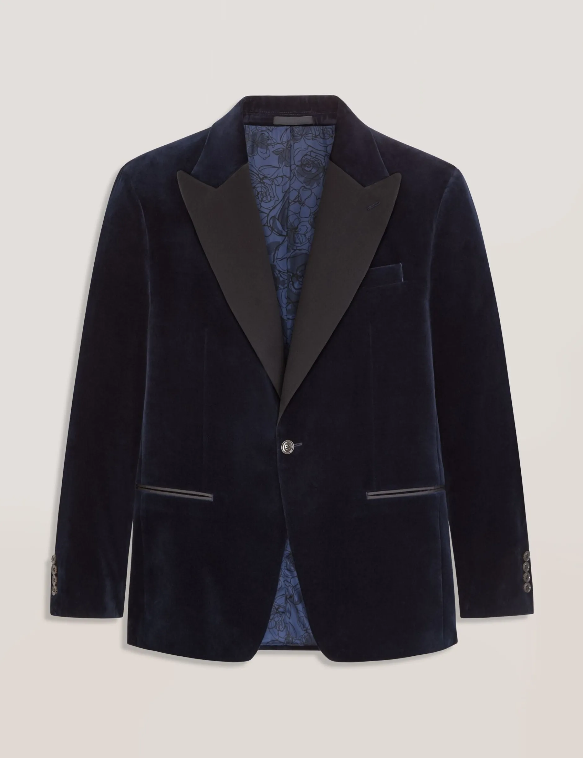 Velvet Single Breasted Tuxedo Jacket