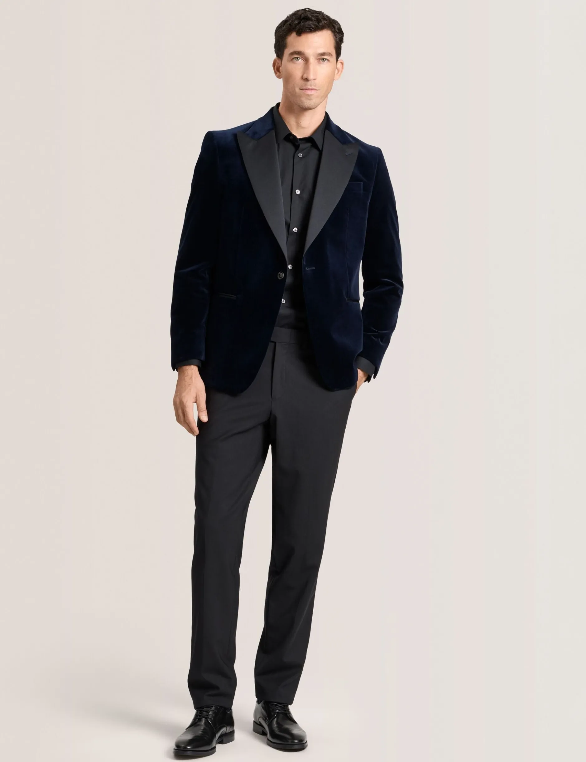 Velvet Single Breasted Tuxedo Jacket