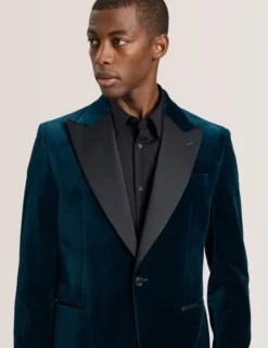 Velvet Single Breasted Tuxedo Jacket