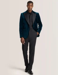 Velvet Single Breasted Tuxedo Jacket