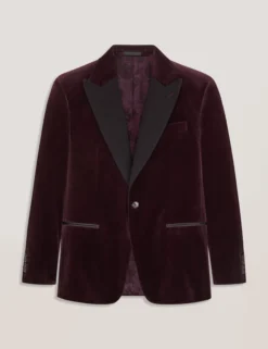 Velvet Single Breasted Tuxedo Jacket