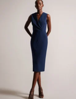 V Neck Bodycon Midi dress