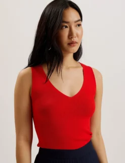 V Neck Sleeveless Top