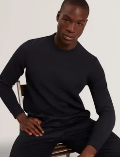 Waffle Knit Crew Neck Sweatshirt