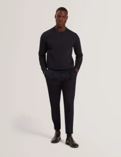 Waffle Knit Crew Neck Sweatshirt