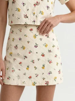 Wildflower Embroidered Mini Skirt