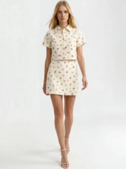Wildflower Embroidered Mini Skirt