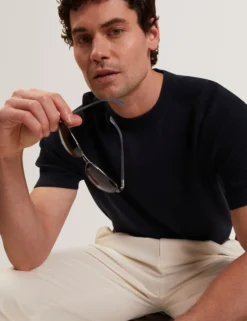 Wool Blend Ribbed Raglan T-Shirt