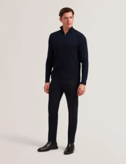 Wool Quarter Zip Funnel Neck Sweater