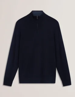 Wool Quarter Zip Funnel Neck Sweater