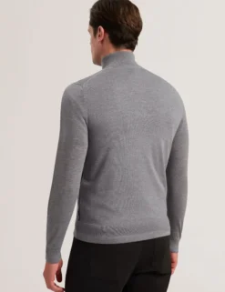 Wool Quarter Zip Funnel Neck Sweater