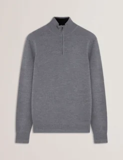 Wool Quarter Zip Funnel Neck Sweater