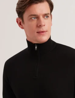 Wool Quarter Zip Funnel Neck Sweater