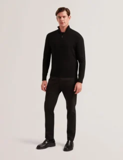 Wool Quarter Zip Funnel Neck Sweater