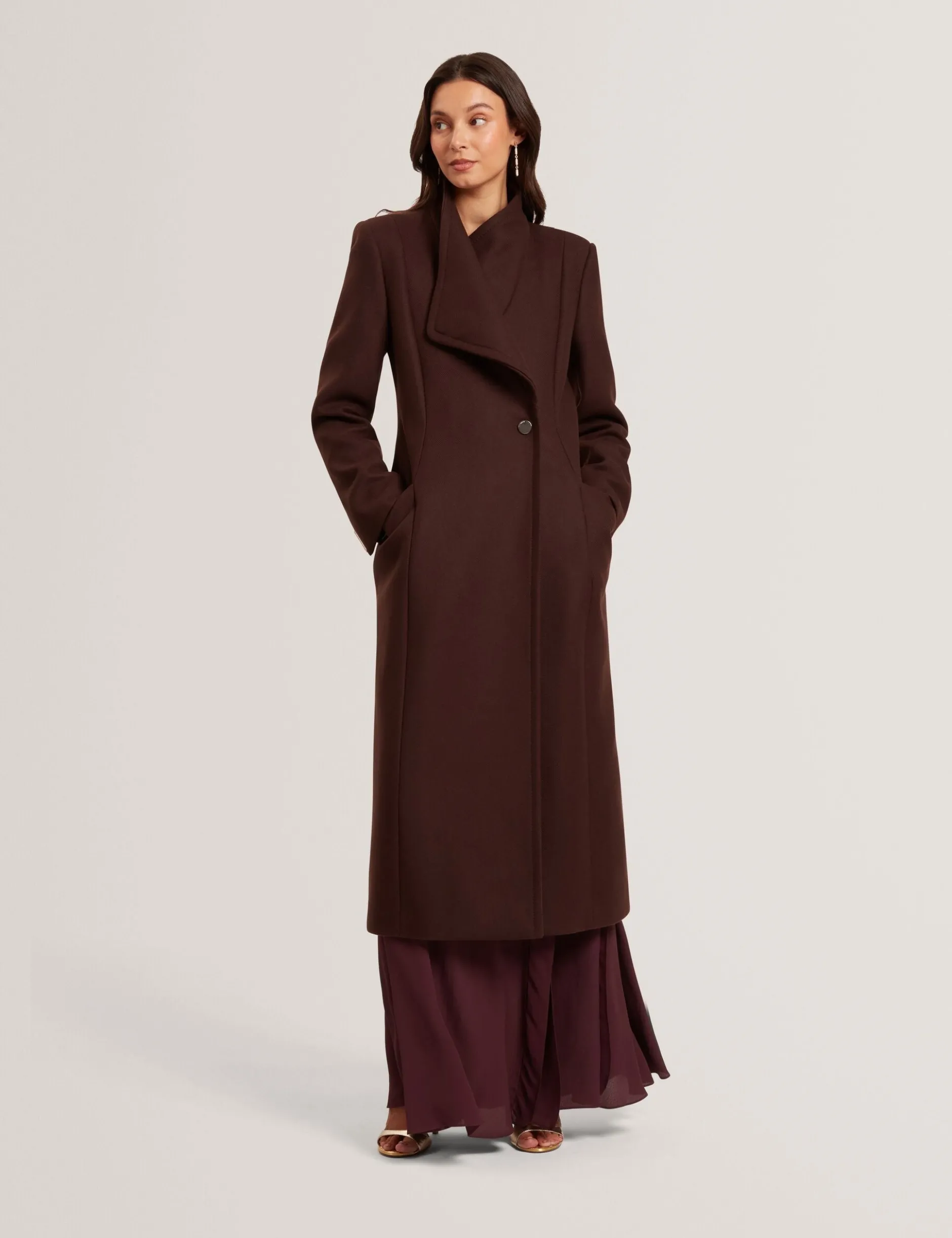 Wool Rich Hourglass Longline Wrap Coat
